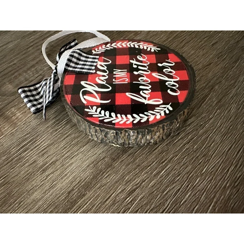 Plaid is my favorite color Christmas Ornament - 2.5